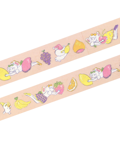 Masking tape foil doré Cozyca Heisuke Kitazawa — Everyone Carrying Fruits