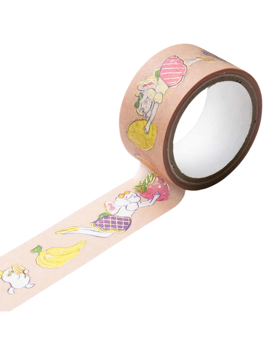 Masking tape foil doré Cozyca Heisuke Kitazawa — Everyone Carrying Fruits