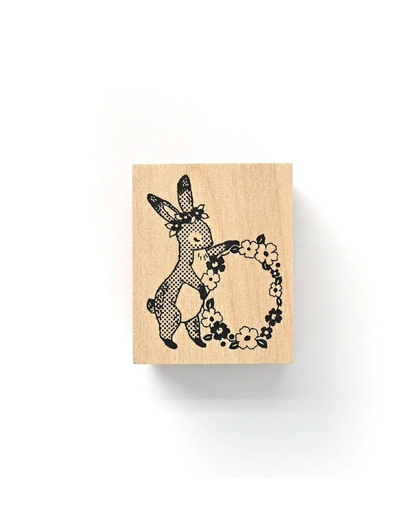 Tampon Lapin et Fleurs