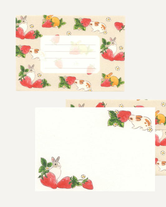 Strawberry Rabbit Letter Set by Schinako Moriyama