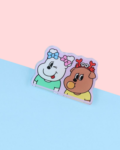 Cute Dogs Flowers Clip
