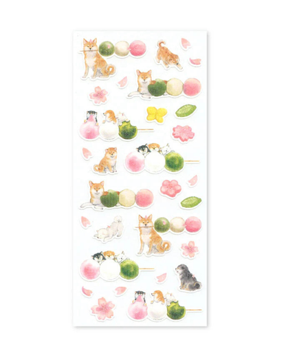 Shiba Inu and Cherry Blossom Stickers