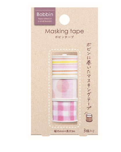 Bobbin Masking Tape Set Pink Kokuyo