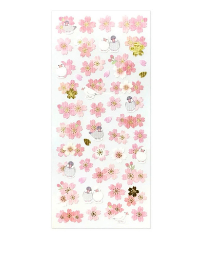 Sakura and Bird Stickers