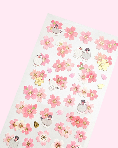 Sakura and Bird Stickers