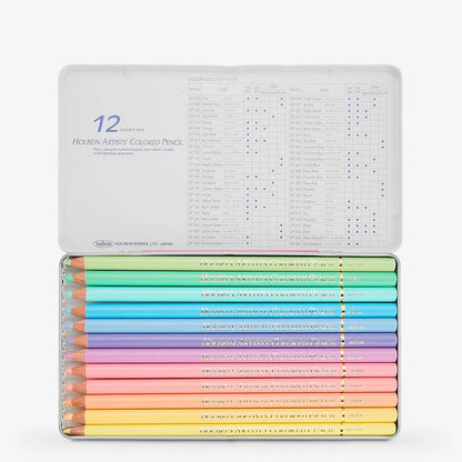 Coffret 12 Crayon de Couleur Pastel Holbein