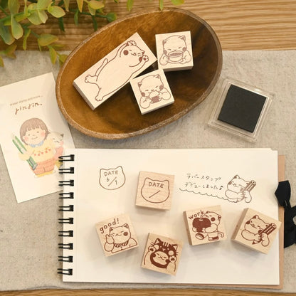 Cat Work Rinrin Stamp
