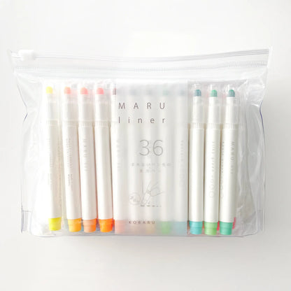 Kobaru Maru Liner 36-pack Round Tip Highlighter Pens