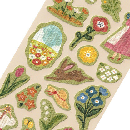 Stickers Girls Daily Life Picking Flowers Mindwave