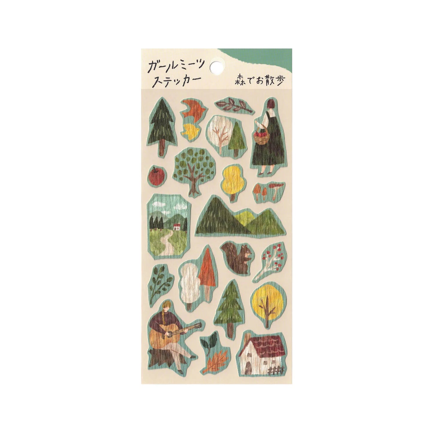 Stickers Girls Daily Life Walking in the Forest Mindwave