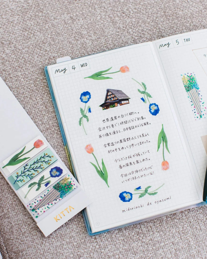 Carnet de Stickers prédécoupés Fleurs Brodées - KITTA Clear