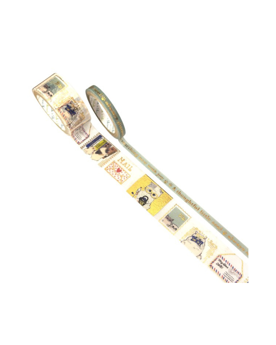 Set of 2 My Dear Cats Masking Tapes - Cats and Mail - Seal-do