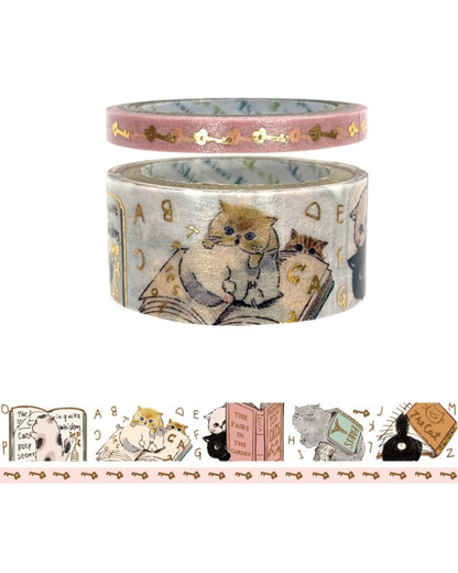 Set de 2 Masking Tape My Dear Cats Chats Lecteurs – Seal-Do