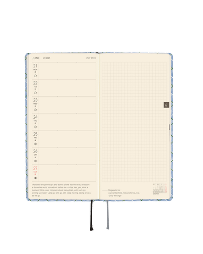 Hobonichi Techo Weeks Planner - Shirt Fabric Graph Plaid 2027