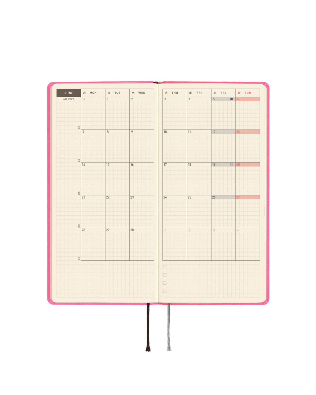 Agenda Hobonichi Techo Weeks – Colors Pink Sapphire