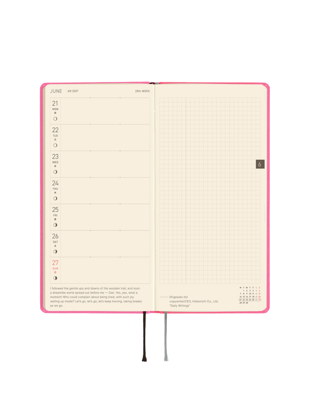 Agenda Hobonichi Techo Weeks – Colors Pink Sapphire