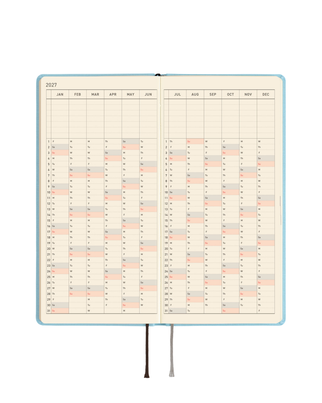 Agenda Hobonichi Techo Weeks – Colors Sea Glass