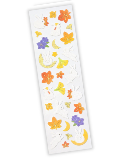 Autumn Rabbit Fabric Stickers Gold Foil – NB Co.