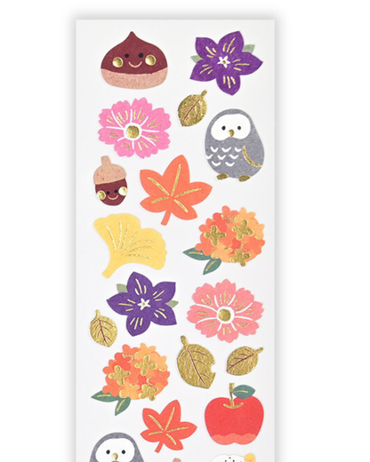 Autumn Delights Gold Foil Washi Stickers – NB Co.