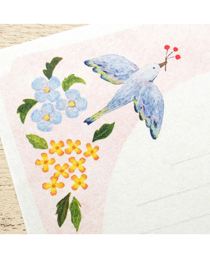 Set de Papier à Lettres Flower Birds – Midori Asano