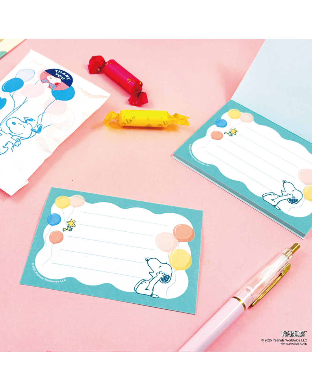 Bloc-notes Message Snoopy & Woodstock · Ballons