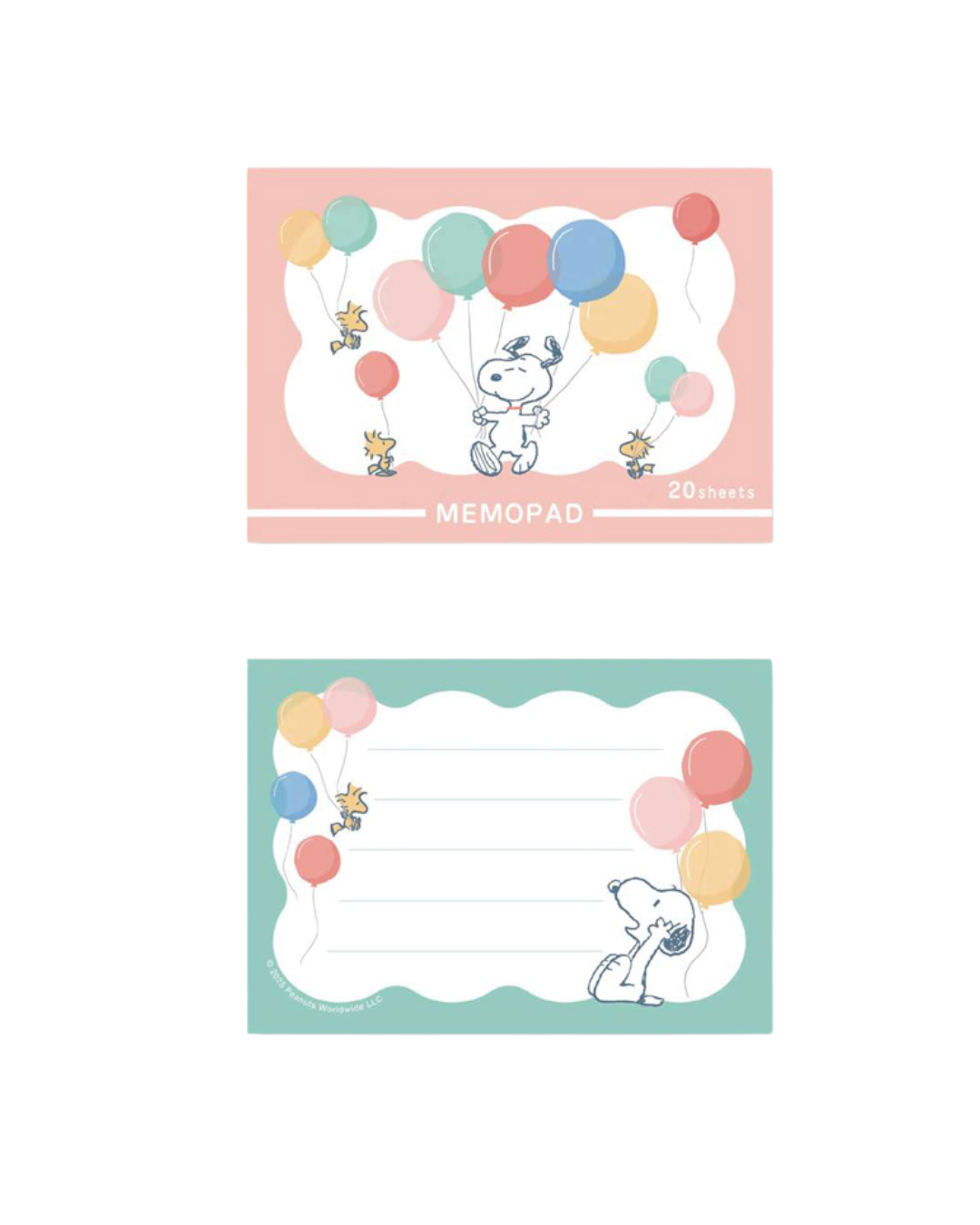 Bloc-notes Message Snoopy & Woodstock · Ballons