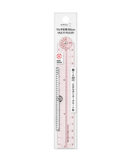 Règle Pliable Rose Transparente 30 cm – Midori
