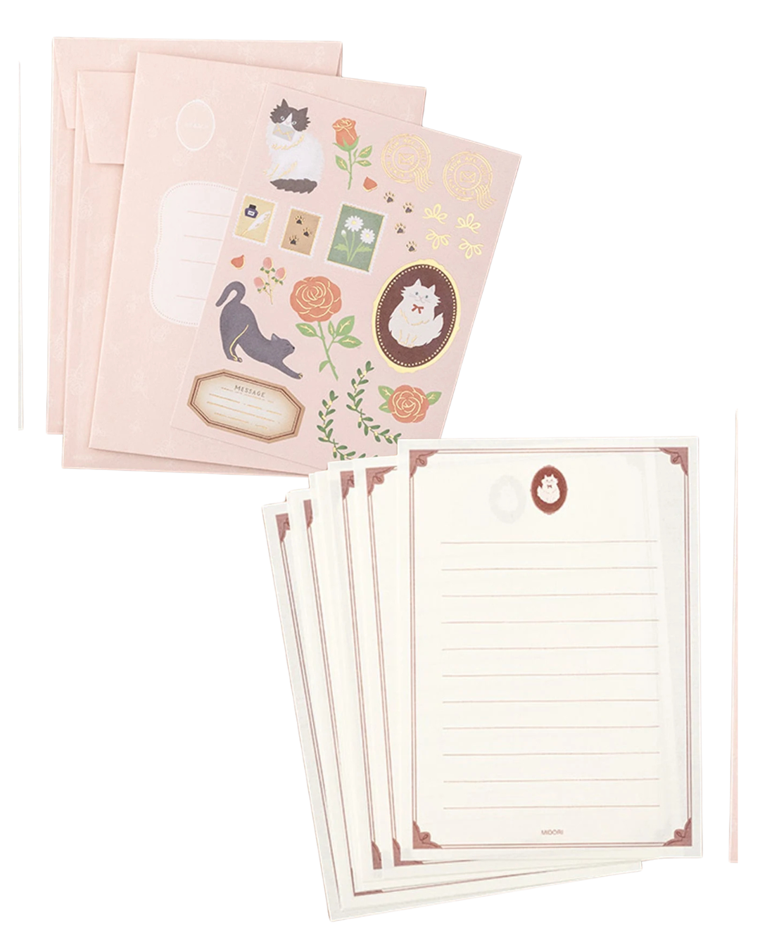 Set de Papier à Lettres Collage Chats – Midori