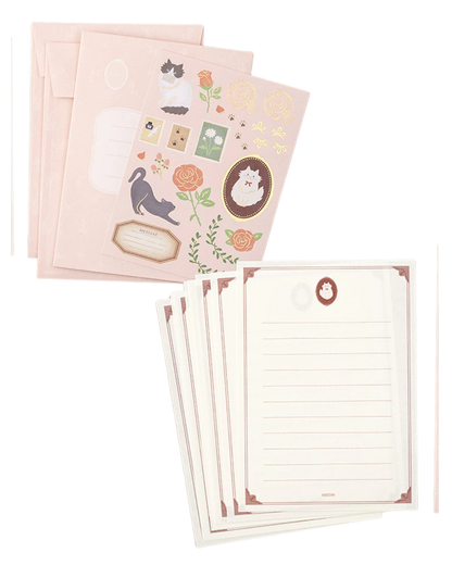 Set de Papier à Lettres Collage Chats – Midori