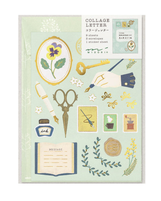 Set de Papier à Lettres Collage Papeterie – Midori