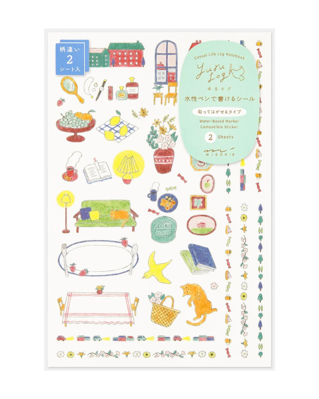 Stickers repositionnables Vie Quotidienne Yuru Log Midori