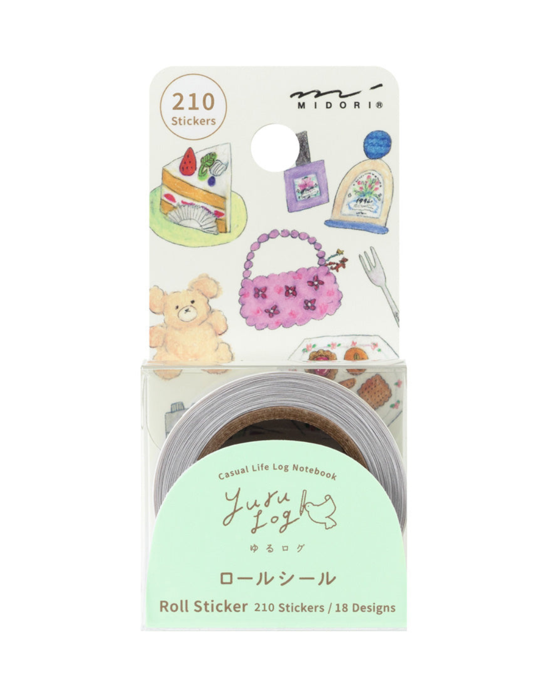 Rouleau de Stickers Motifs Yuru Log – Midori