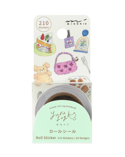Rouleau de Stickers Motifs Yuru Log – Midori