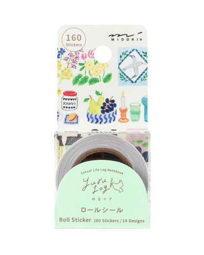Rouleau de Stickers Timbres Yuru Log – Midori