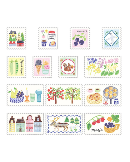 Rouleau de Stickers Timbres Yuru Log – Midori