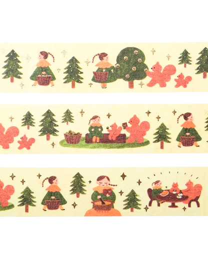 Masking Tape Balade en Forêt Gold Foil Mariko Fukuoka – Cozyca