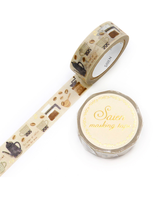 Masking tape Coffe Time Gold Foil- Kamiso