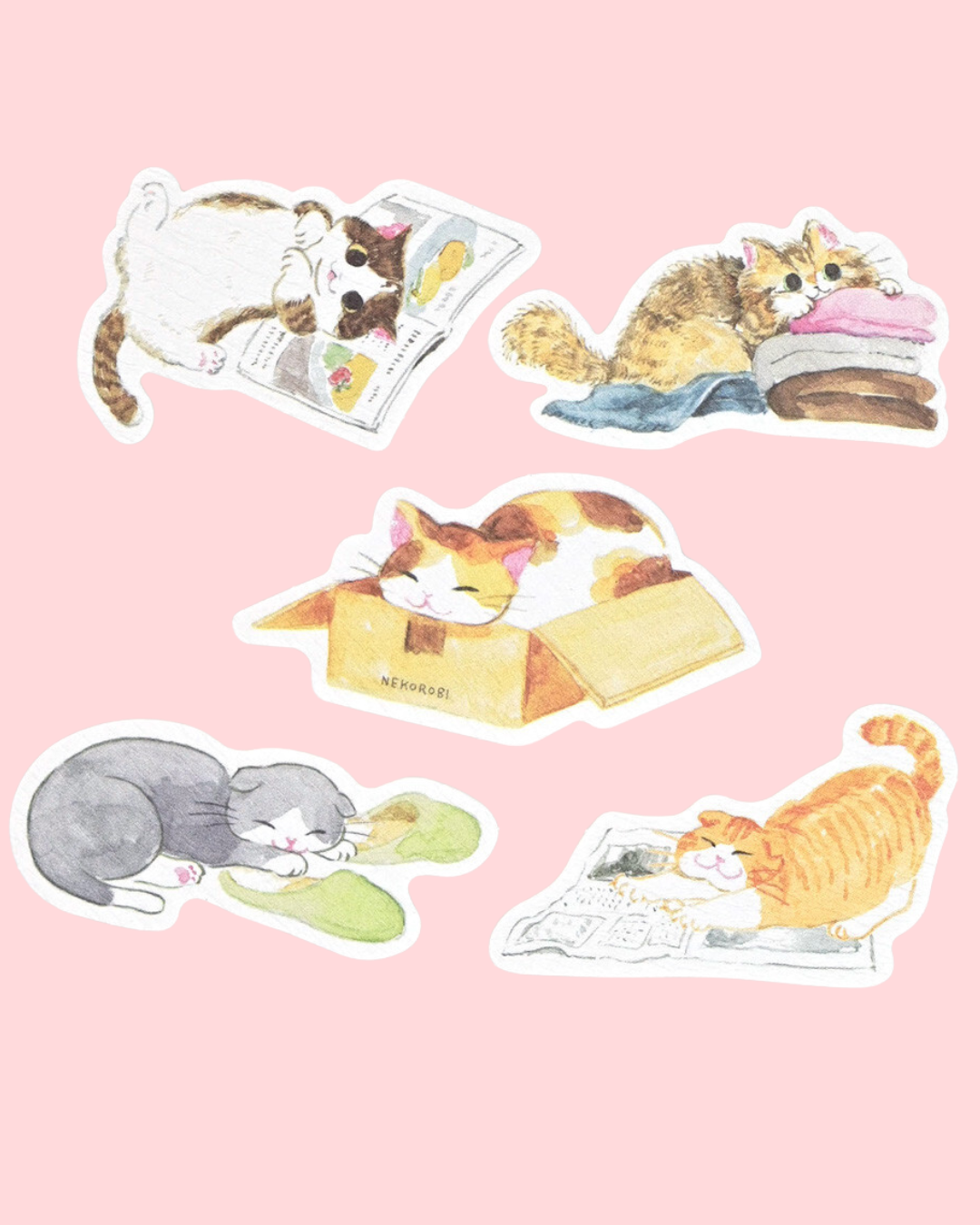 Stickers Flakes Nekorobi Common Cat Situations – NB Co.