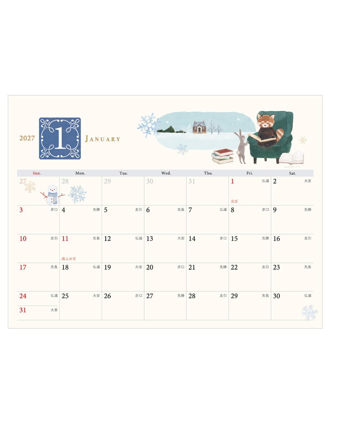 Calendrier de Bureau 2027 Librairie Du Panda Roux Ressa – NB Co.