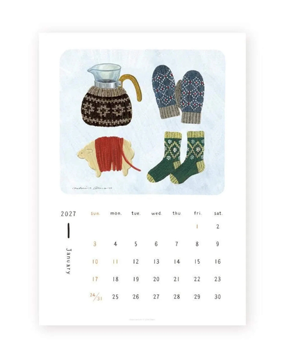Calendrier Mural 2027 A4 Midori Asano – Cozyca