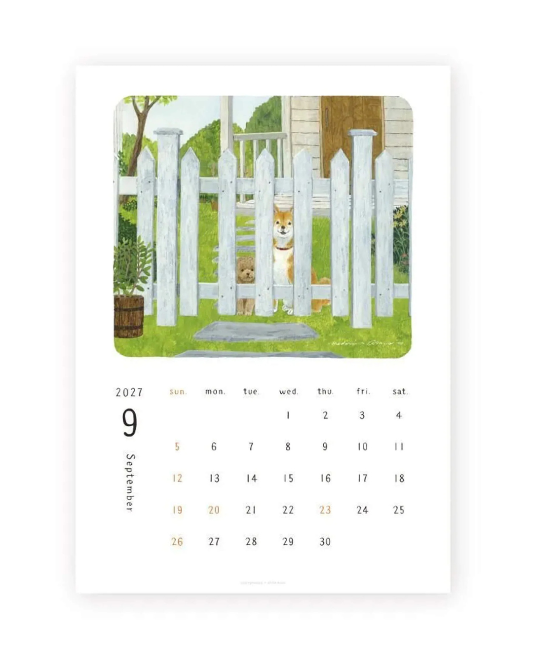 Calendrier Mural 2027 A4 Midori Asano – Cozyca