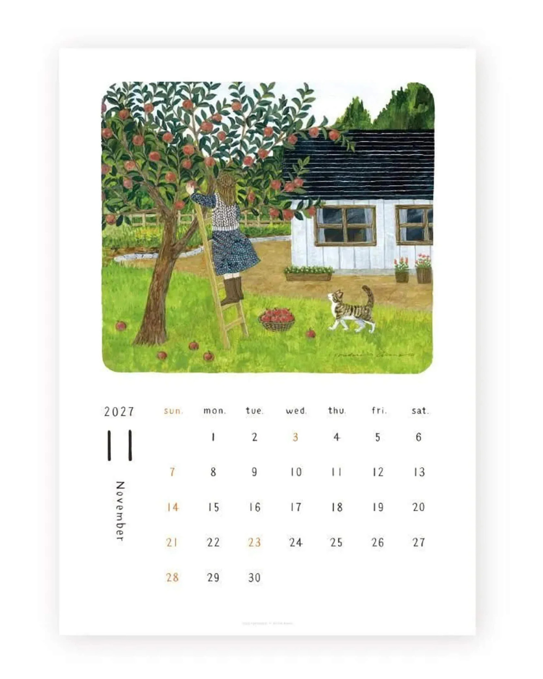 Calendrier Mural 2027 A4 Midori Asano – Cozyca