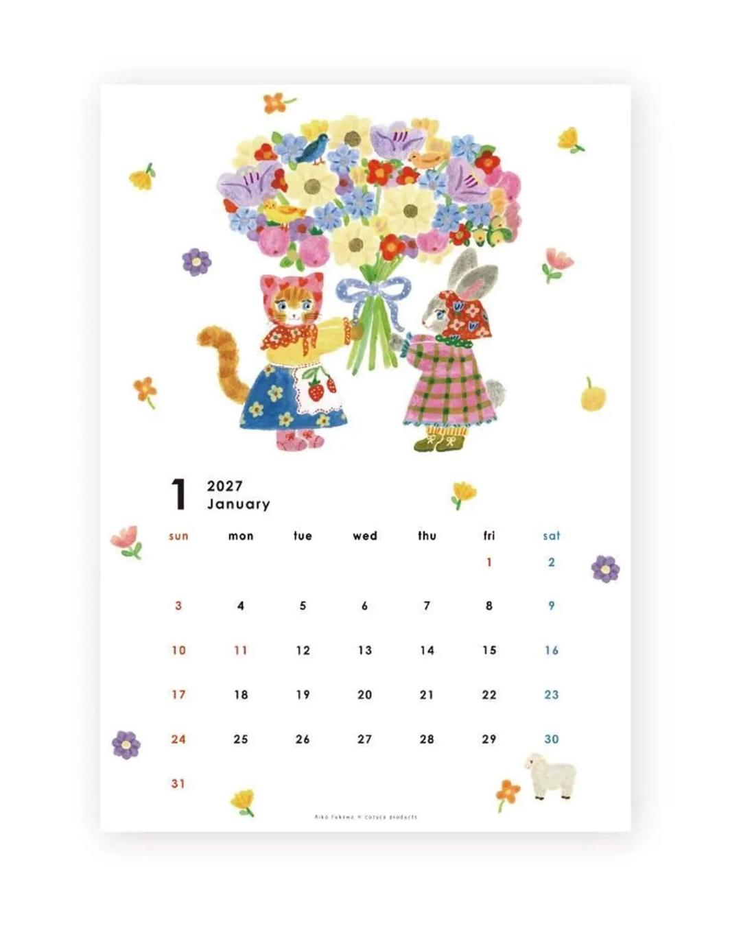 Calendrier Mural 2027 A4 Aiko Fukawa – Cozyca