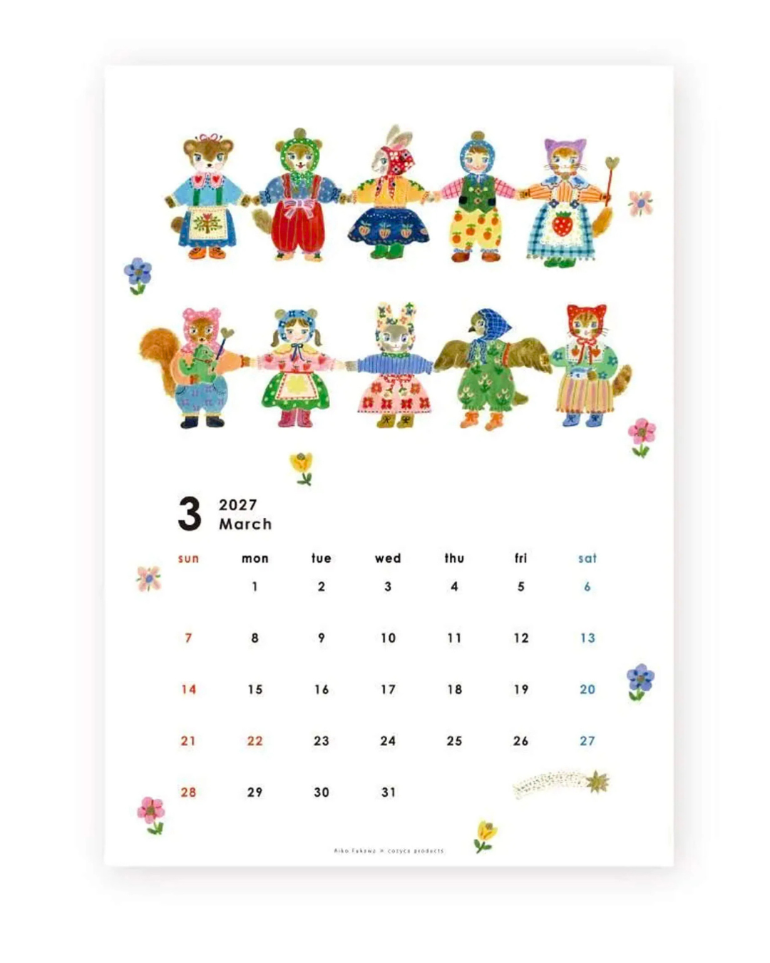 Calendrier Mural 2027 A4 Aiko Fukawa – Cozyca