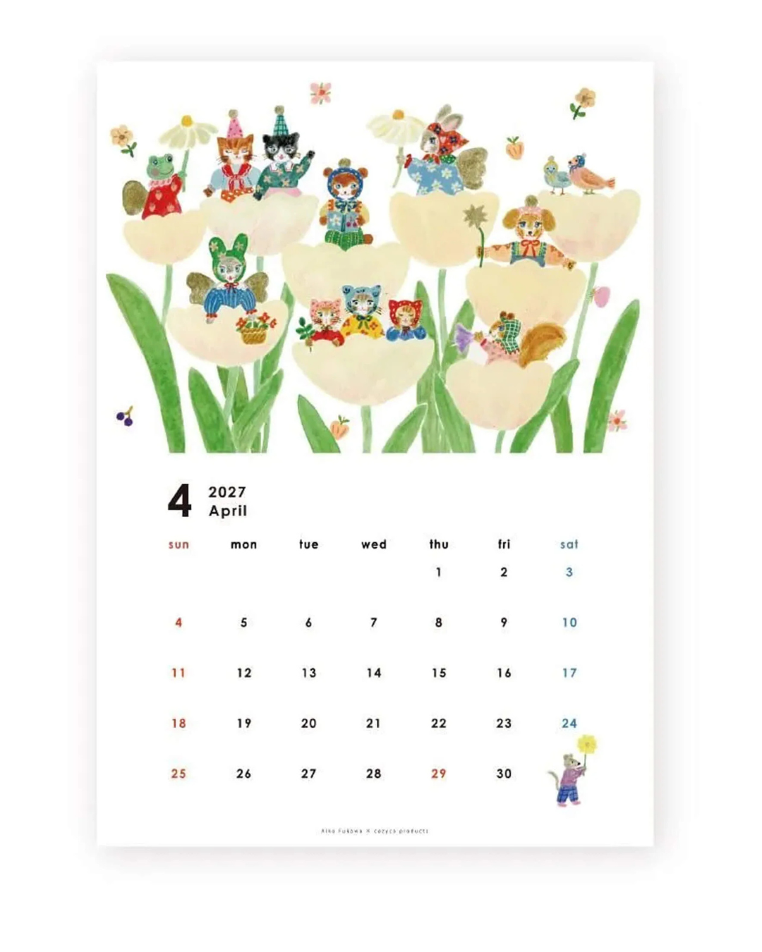 Calendrier Mural 2027 A4 Aiko Fukawa – Cozyca