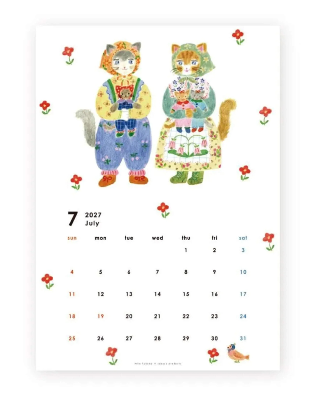 Calendrier Mural 2027 A4 Aiko Fukawa – Cozyca