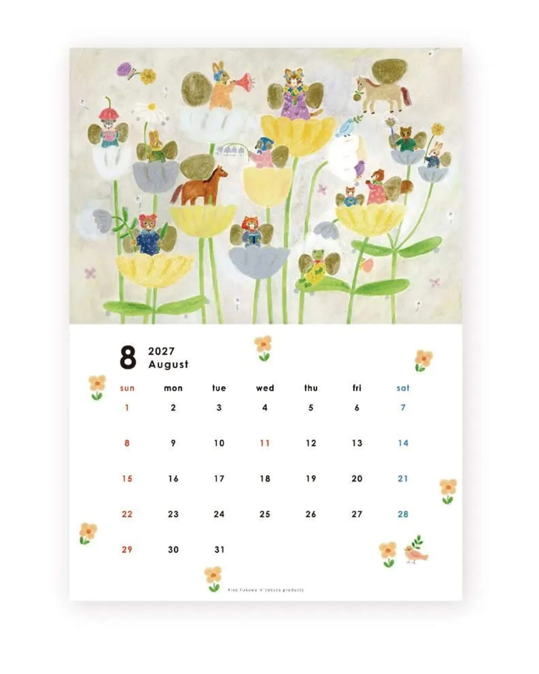 Calendrier Mural 2027 A4 Aiko Fukawa – Cozyca