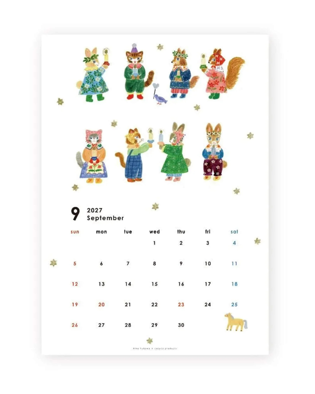 Calendrier Mural 2027 A4 Aiko Fukawa – Cozyca
