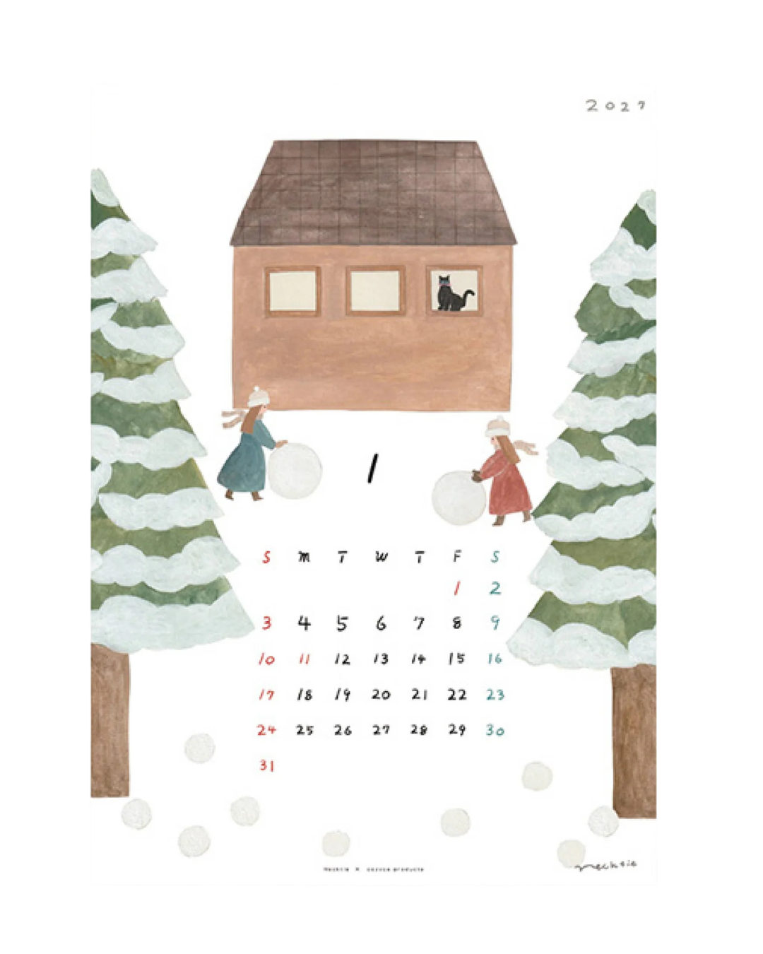 Calendrier Mural 2027 A4 Necktie – Cozyca