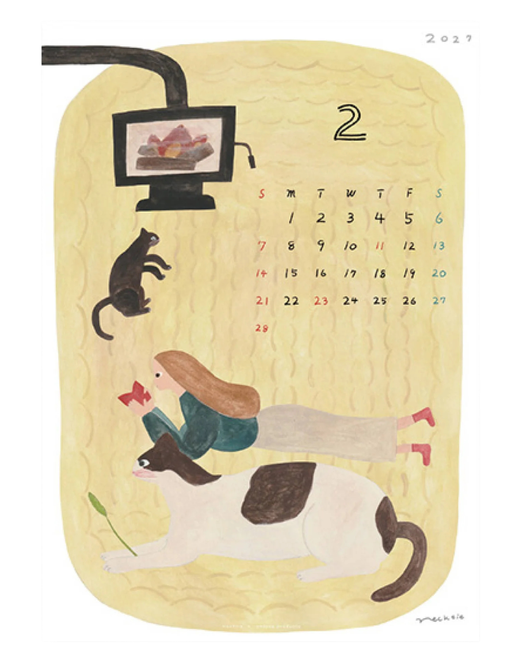 Calendrier Mural 2027 A4 Necktie – Cozyca